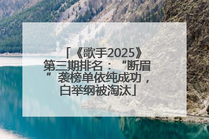 《歌手2025》第三期排名：“断眉”袭榜单依纯成功，白举纲被淘汰