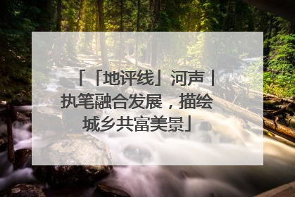 「地评线」河声丨执笔融合发展，描绘城乡共富美景