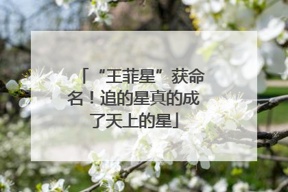 “王菲星”获命名！追的星真的成了天上的星