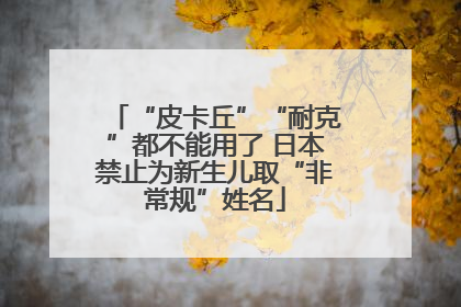 “皮卡丘”“耐克”都不能用了 日本禁止为新生儿取“非常规”姓名