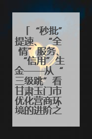 “秒批”提速、“全情”服务、“信用”生金——从“三级跳”看甘肃玉门市优化营商环境的进阶之路