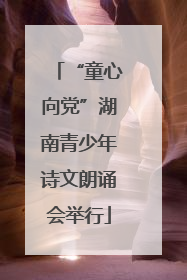 “童心向党”湖南青少年诗文朗诵会举行