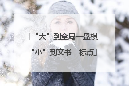“大”到全局一盘棋 “小”到文书一标点