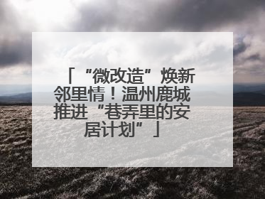 “微改造”焕新邻里情！温州鹿城推进“巷弄里的安居计划”
