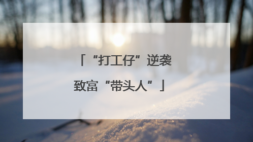 “打工仔”逆袭致富“带头人”