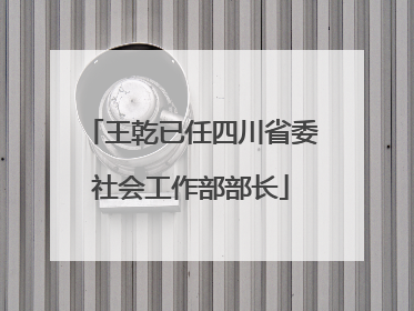 王乾已任四川省委社会工作部部长