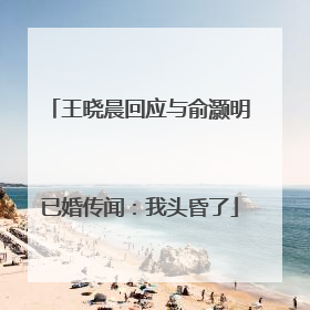 王晓晨回应与俞灏明已婚传闻：我头昏了