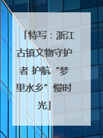 特写：浙江古镇文物守护者 护航“梦里水乡”慢时光