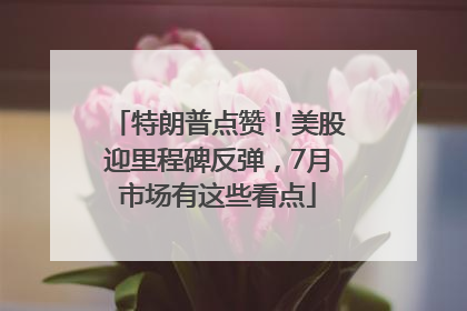 特朗普点赞！美股迎里程碑反弹，7月市场有这些看点