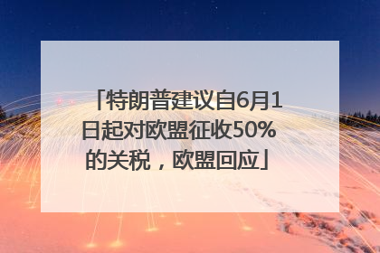 特朗普建议自6月1日起对欧盟征收50%的关税，欧盟回应