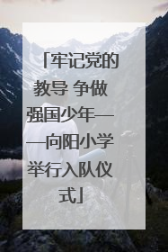 牢记党的教导 争做强国少年——向阳小学举行入队仪式