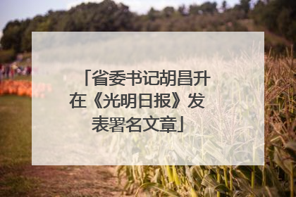 省委书记胡昌升在《光明日报》发表署名文章