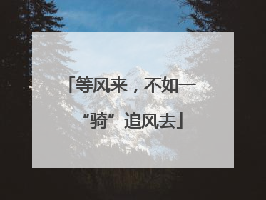 等风来，不如一“骑”追风去