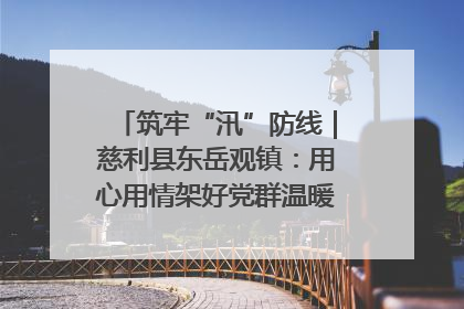筑牢“汛”防线｜慈利县东岳观镇：用心用情架好党群温暖悠长的“连心桥”
