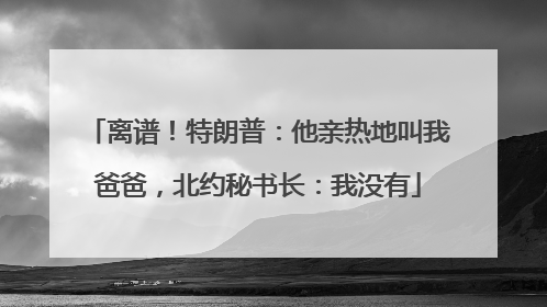 离谱！特朗普：他亲热地叫我爸爸，北约秘书长：我没有