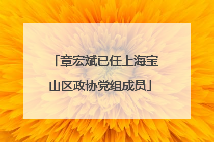 章宏斌已任上海宝山区政协党组成员