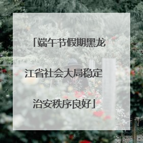 端午节假期黑龙江省社会大局稳定治安秩序良好