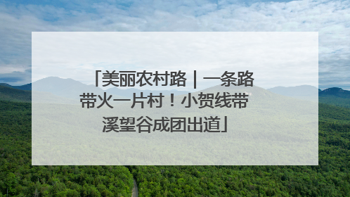 美丽农村路｜一条路带火一片村！小贺线带溪望谷成团出道