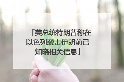 美总统特朗普称在以色列袭击伊朗前已知晓相关信息