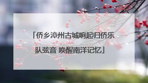 侨乡漳州古城响起归侨乐队弦音 唤醒南洋记忆