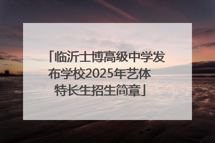 临沂士博高级中学发布学校2025年艺体特长生招生简章