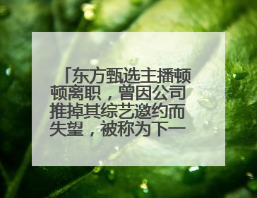东方甄选主播顿顿离职，曾因公司推掉其综艺邀约而失望，被称为下一个董宇辉