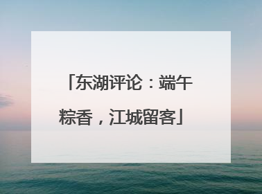 东湖评论：端午粽香，江城留客