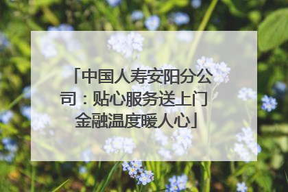 中国人寿安阳分公司：贴心服务送上门 金融温度暖人心