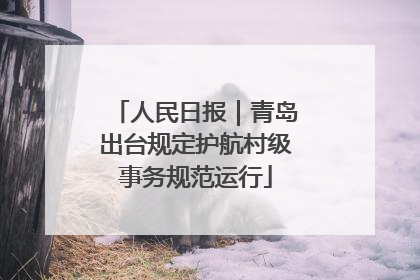 人民日报｜青岛出台规定护航村级事务规范运行