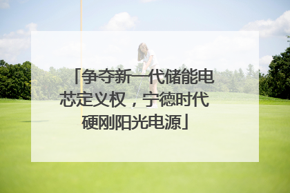 争夺新一代储能电芯定义权，宁德时代硬刚阳光电源