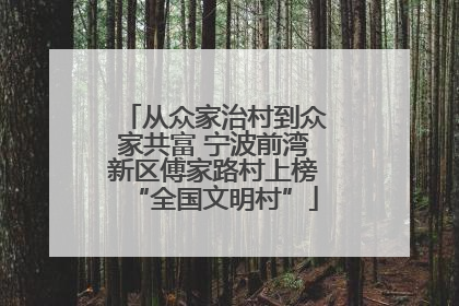 从众家治村到众家共富 宁波前湾新区傅家路村上榜“全国文明村”
