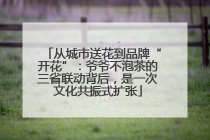 从城市送花到品牌“开花”：爷爷不泡茶的三省联动背后，是一次文化共振式扩张