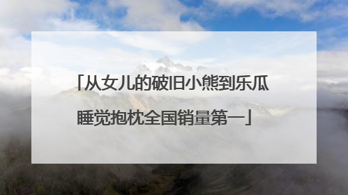 从女儿的破旧小熊到乐瓜睡觉抱枕全国销量第一