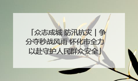 众志成城 防汛抗灾｜争分夺秒战风雨 怀化市全力以赴守护人民群众安全