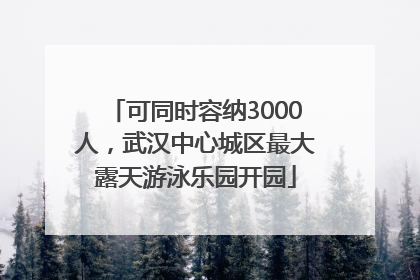 可同时容纳3000人，武汉中心城区最大露天游泳乐园开园
