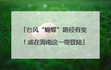 台风“蝴蝶”路径有变！或在海南这一带登陆