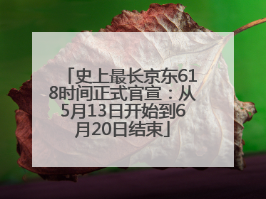 史上最长京东618时间正式官宣：从5月13日开始到6月20日结束