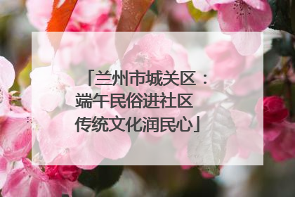 兰州市城关区：端午民俗进社区 传统文化润民心