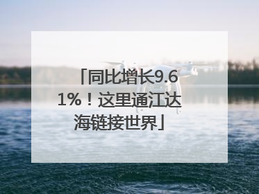 同比增长9.61%！这里通江达海链接世界
