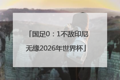 国足0：1不敌印尼 无缘2026年世界杯