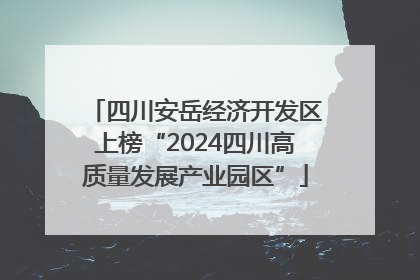 四川安岳经济开发区上榜“2024四川高质量发展产业园区”