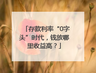 存款利率“0字头”时代，钱放哪里收益高？