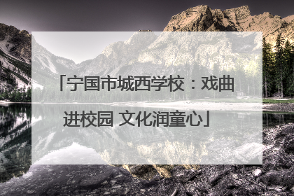 宁国市城西学校：戏曲进校园 文化润童心