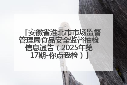 安徽省淮北市市场监督管理局食品安全监督抽检信息通告（2025年第17期-你点我检）