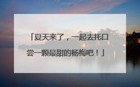 夏天来了，一起去托口尝一颗最甜的杨梅吧！