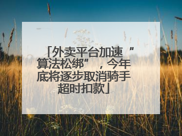 外卖平台加速“算法松绑”，今年底将逐步取消骑手超时扣款