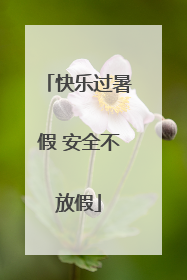 快乐过暑假 安全不放假