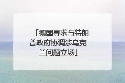 德国寻求与特朗普政府协调涉乌克兰问题立场