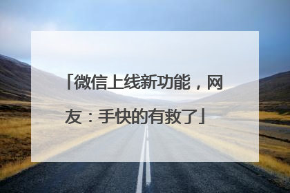 微信上线新功能，网友：手快的有救了