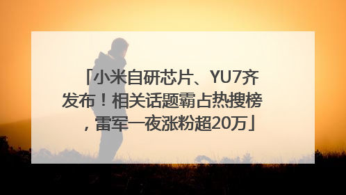 小米自研芯片、YU7齐发布！相关话题霸占热搜榜，雷军一夜涨粉超20万